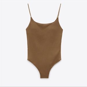 ZARA | RIBBED ONE-PIECE SWIMSUIT WITH OPEN BACK